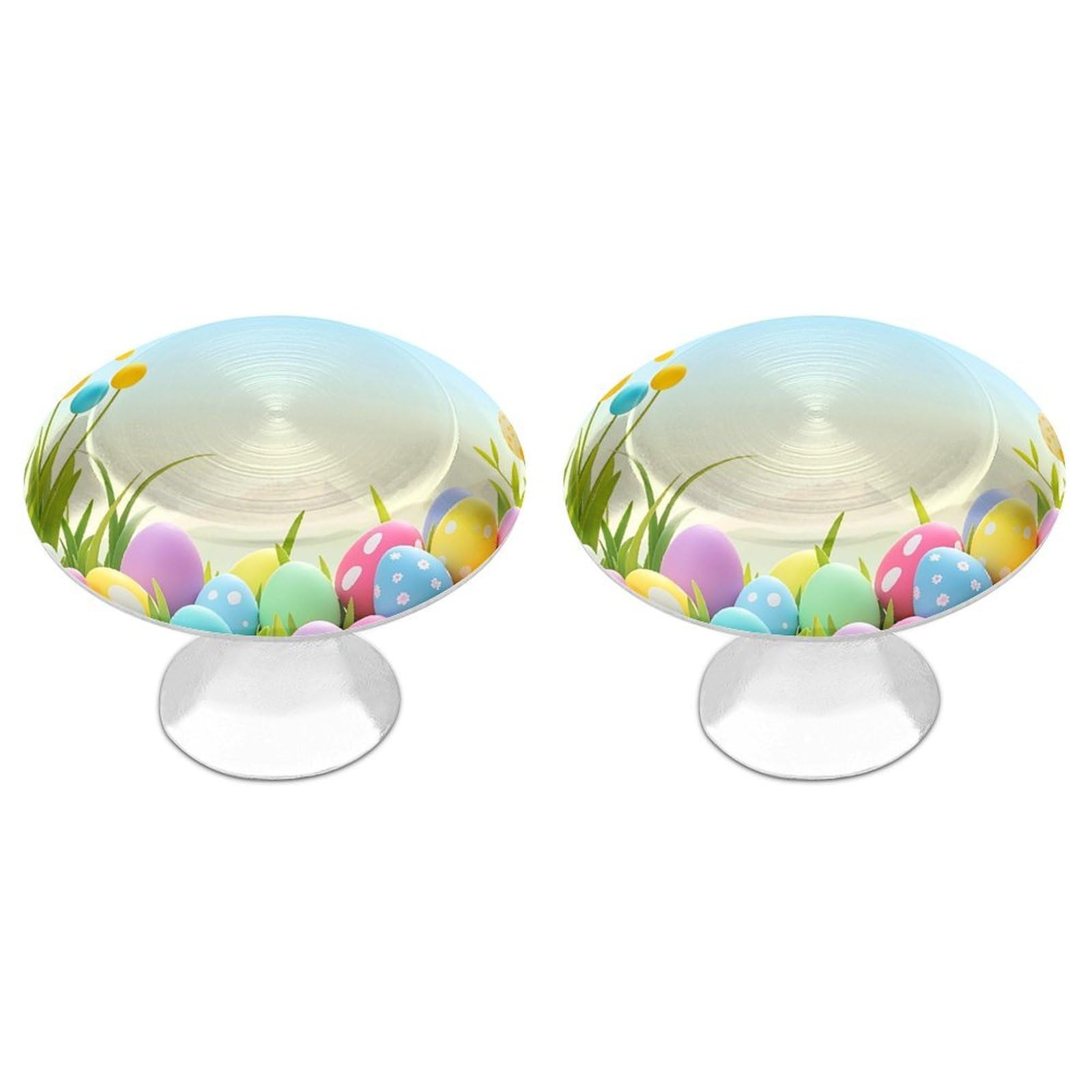 FekiLoot April Easter Cabinet Knob 2 Pack Mini Round Drawer Pulls Stainless Steel Dresser Drawer Knobs Kitchen Drawer Hardware for Bathroom Dresser Closet Door Knobs