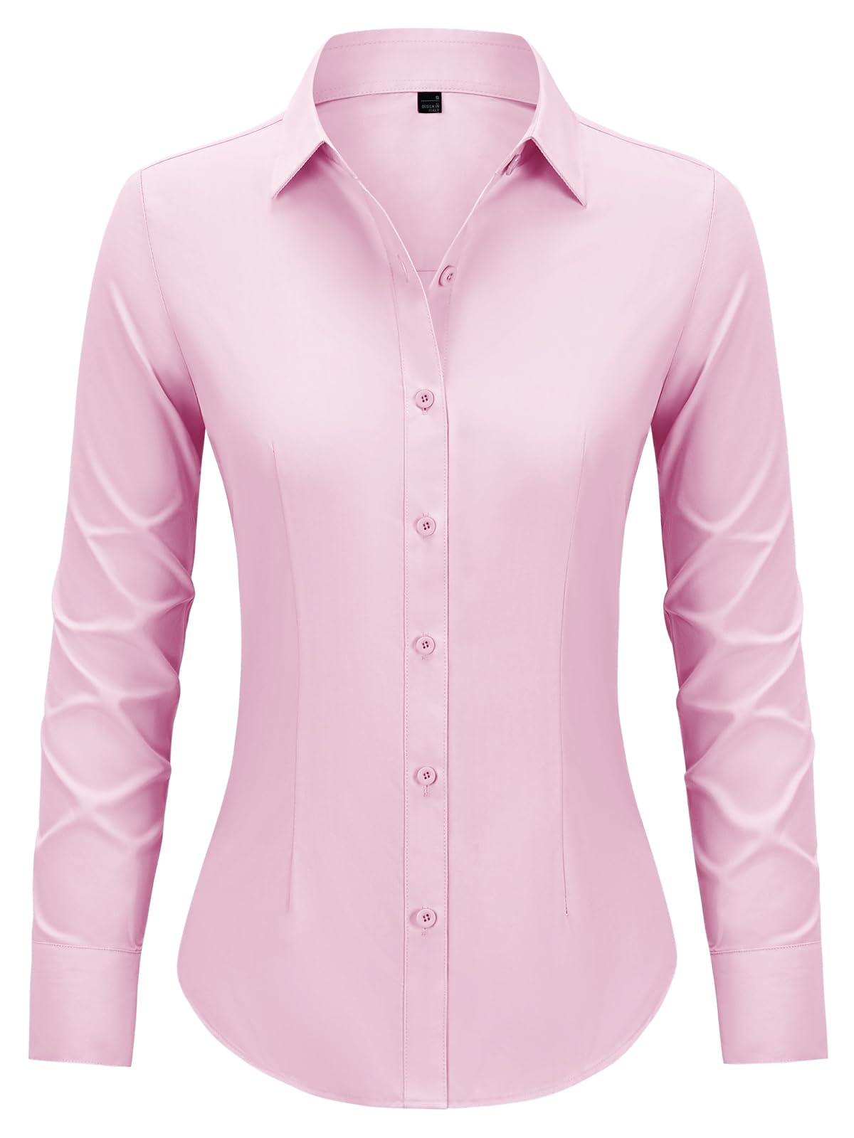 Button Down Shirts for Women Fitted Dress Shirt Wrinkle Free Collared Blouse Work Business Office Attire Fall Outfits