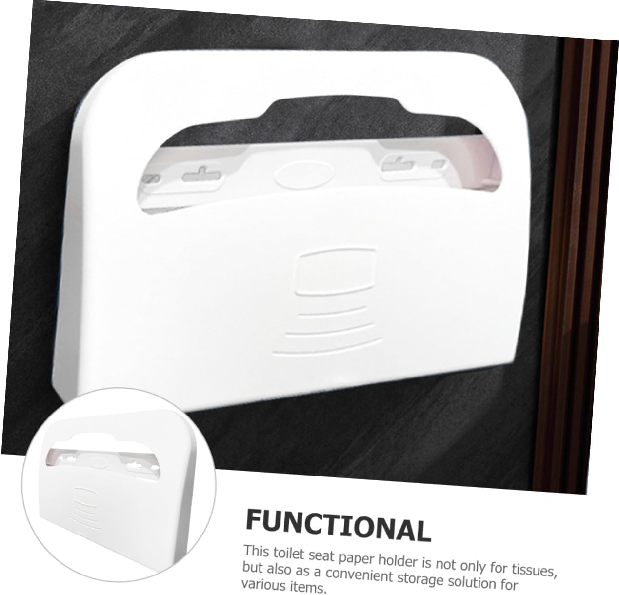 Cabilock Toilet Seat Paper Holder Wall-Mounted Paper Dispenser No Drilling Modern Rustic Bathroom Accessory