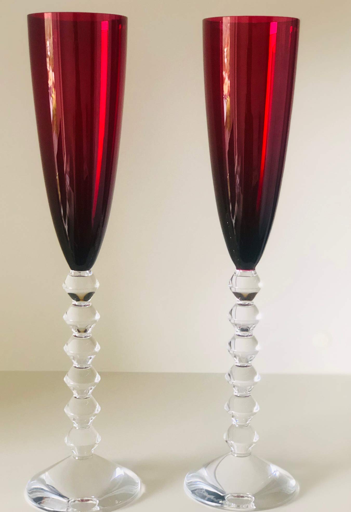 Amazon | Baccarat クリスタル ベガ Flutissimo フルート レッド 2個