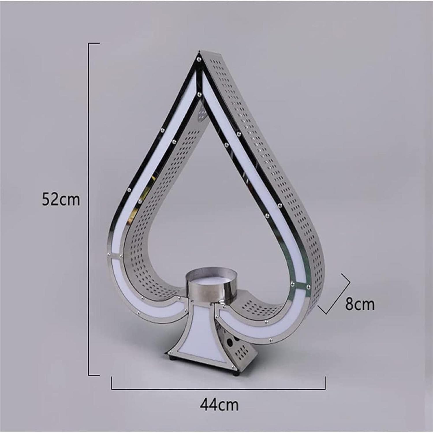 Espositore per bottiglie di liquore illuminato a LED, asso di picche, champagne, bottiglie di champagne, fiocchi, espositori per bar, hotel, discoteca, feste private, feste a LED