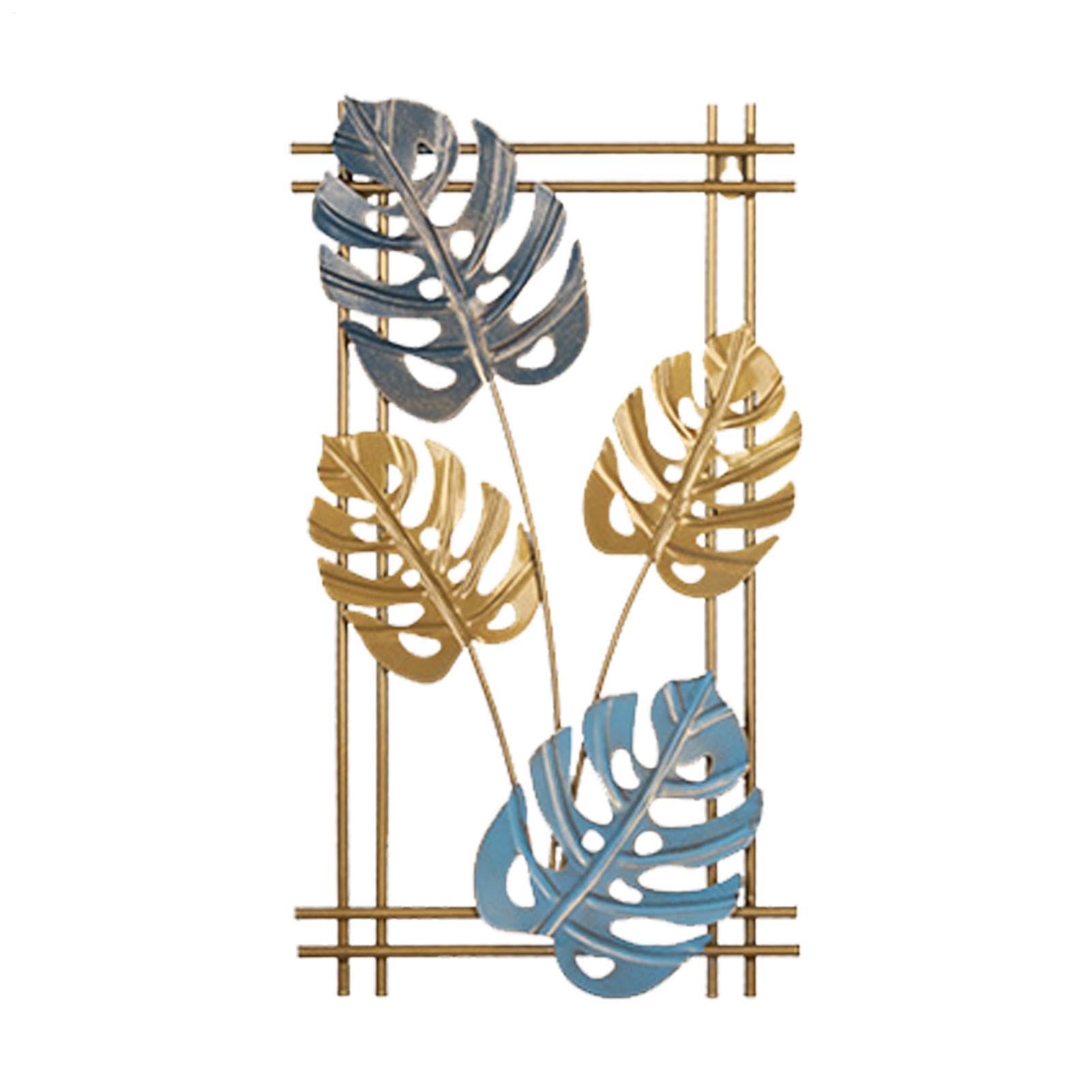 Hoja de metal para decoración de pared 3D dorada y arte elegante de interiores 8