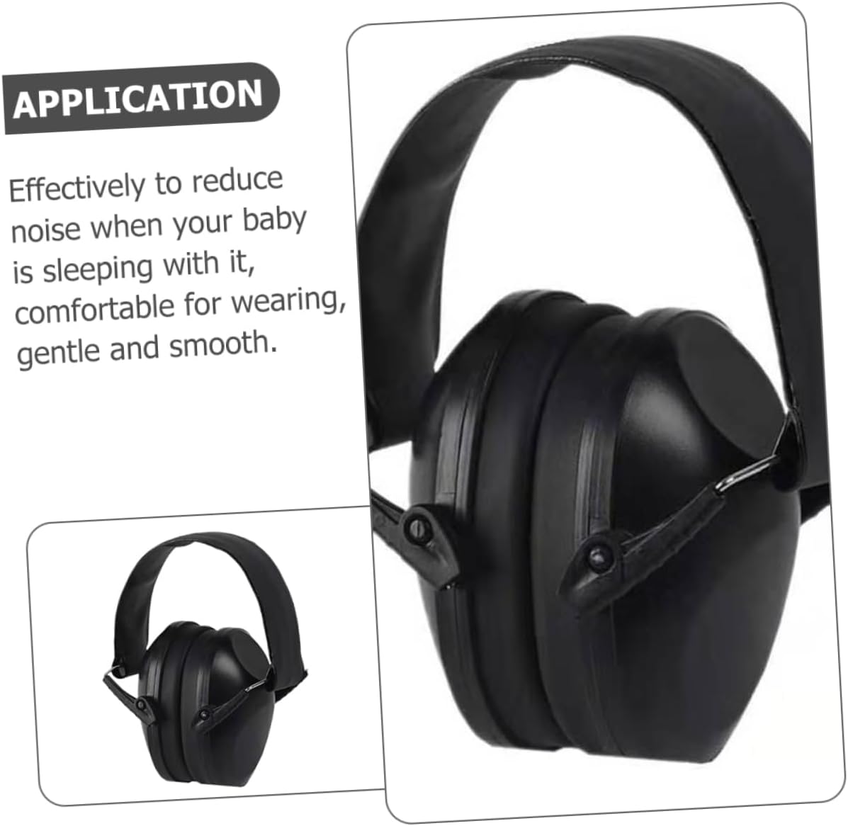 BESPORTBLE Sleeping Earmuffs Noise Reduction Ear Cover Lightweight Soundproof Ear Protection for Boy Girl Adjustable Comfortable Black