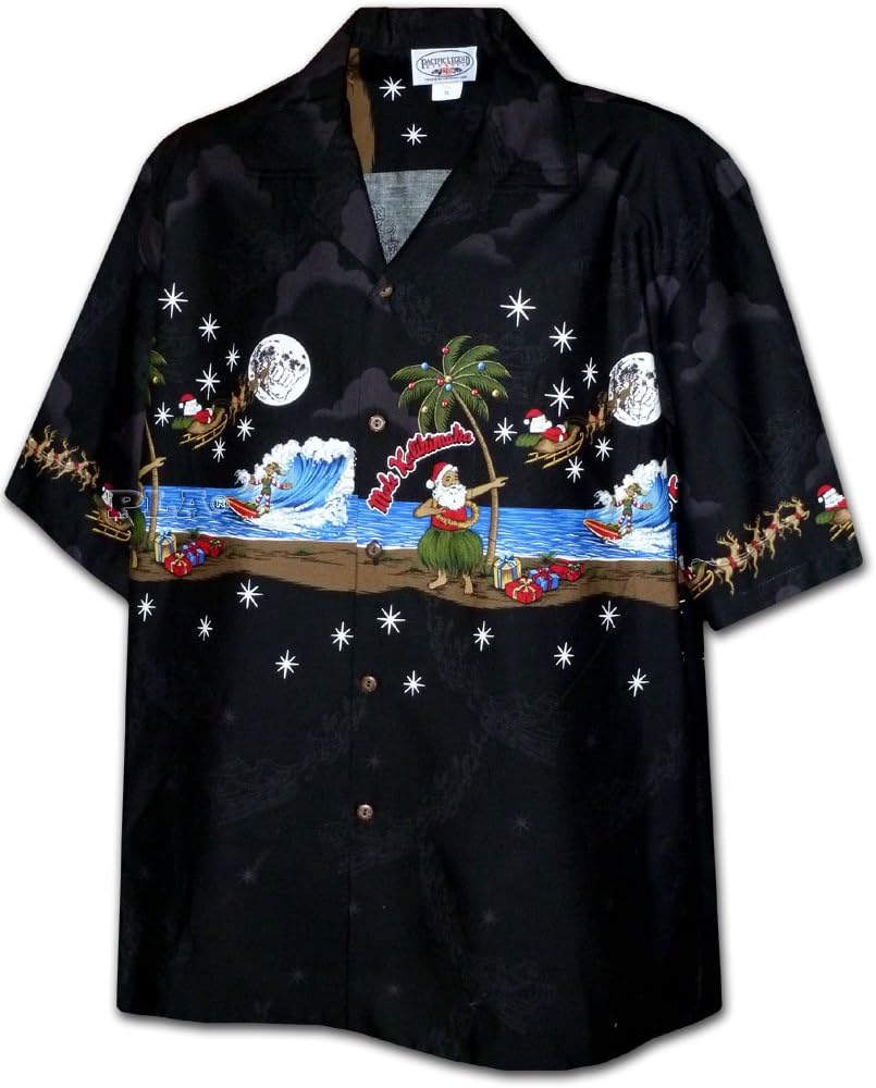 Pacific Legend Santa Hula Mele Kalikimaka Christmas Hawaiian Shirt
