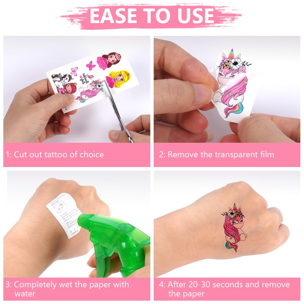 HOTUT Tienda para Niños, Tienda de Campaña Infantil con Leds Cadena, Tienda de Campaña de Princesa con 10 Pegatinas de Tatuajes, Carpa Infantil Plegable para Juegos de Interior y Exterior - Rosa