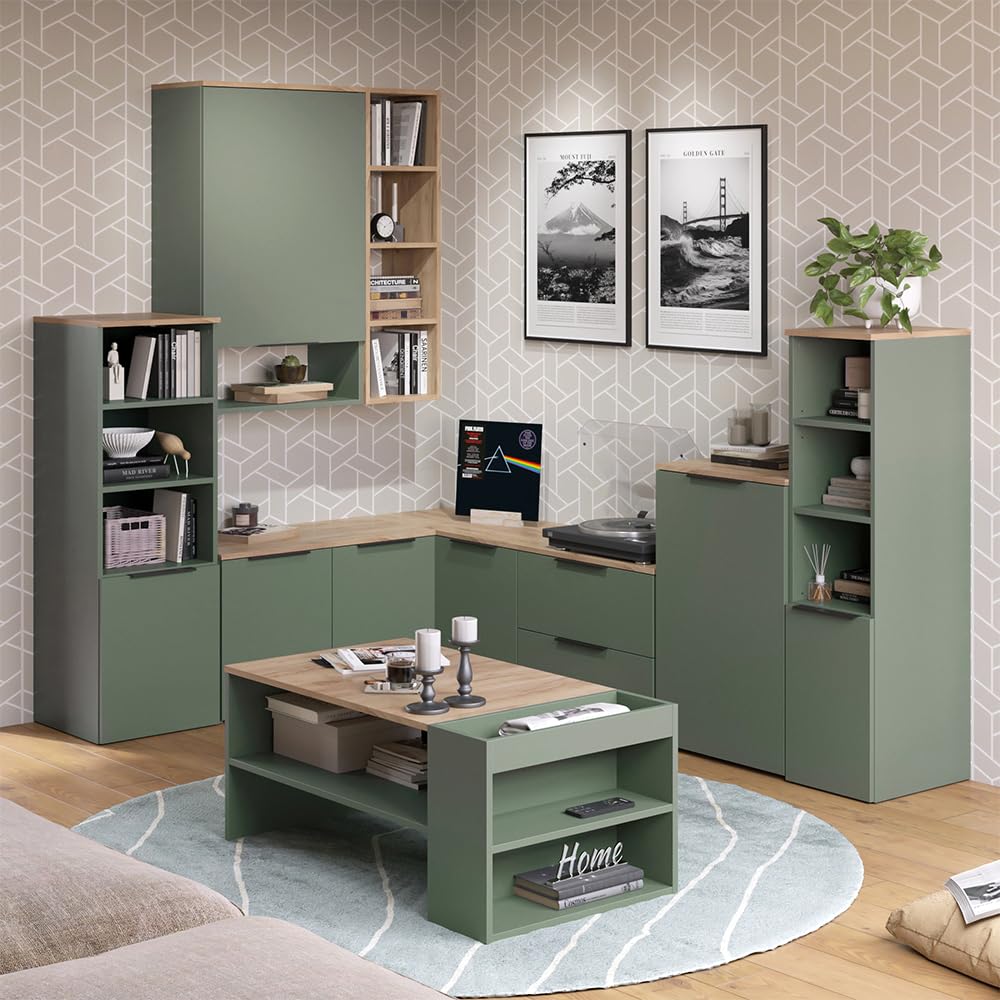 Vicco Universalschrank Wido, Grün, 30.2 x 120 cm mit Einer Tür, geeignet zur Aufbewahrung von Haushaltsutensilien