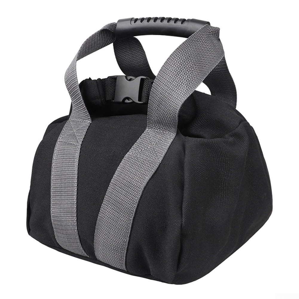 Adjustable Canvas Kettlebell Sandbag with Ergonomic Handle for Fitness Strength Training Yoga Weightlifting and Home Gym Exercise 0-35 lb Capacity