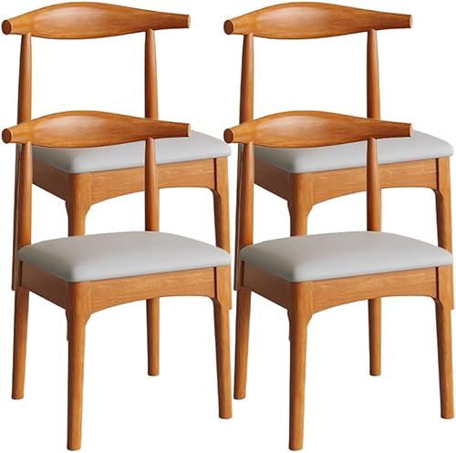 Miniatura 19 de YVYKFZD Solid Wood Dining Chairs Set, Armless Kitchen Chairs, Upholstered Dining Room Chair with Curved Back, Leisure Comfy Side Chair, for Living