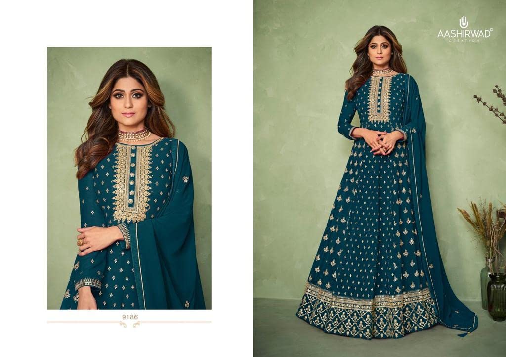 Pronto da indossare indiano pakistano designer etnico fessura Anarkali Lehenga Salwar Kameez Dupatta Abiti