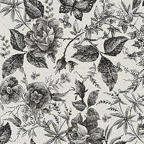 KOERIM Peel and Stick Wallpaper Room Decor Floral Wallpaper Vintage Flower PVC Wall Stickers Self Adhesive Removable Wallpaper Decorative for Bedroom Wall Decor Cover