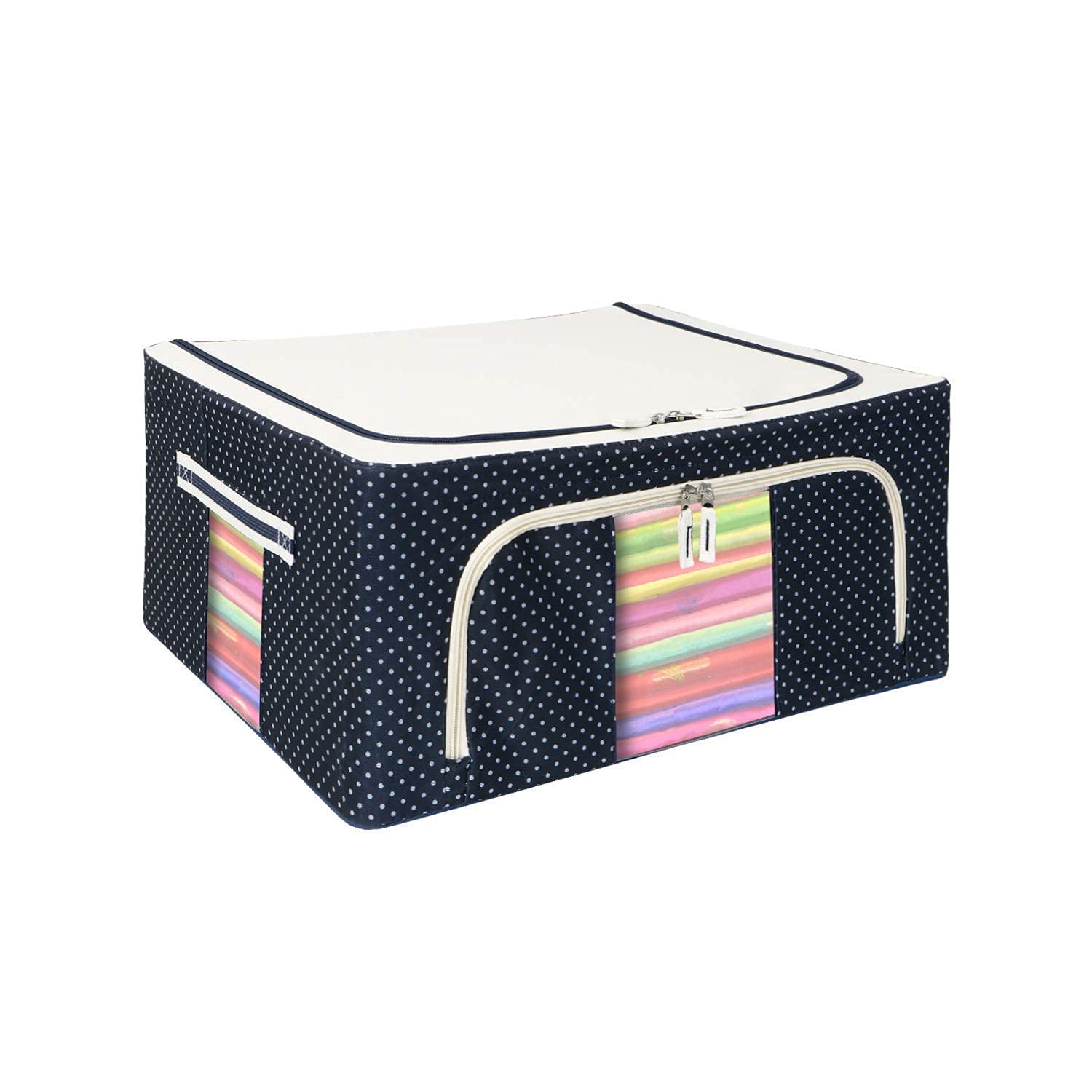 Oxford fabric Living Box - Wardrobe Organizer, Storage Boxes for Clothes with Zip(Pack of 1) (24 LTR)-image-45