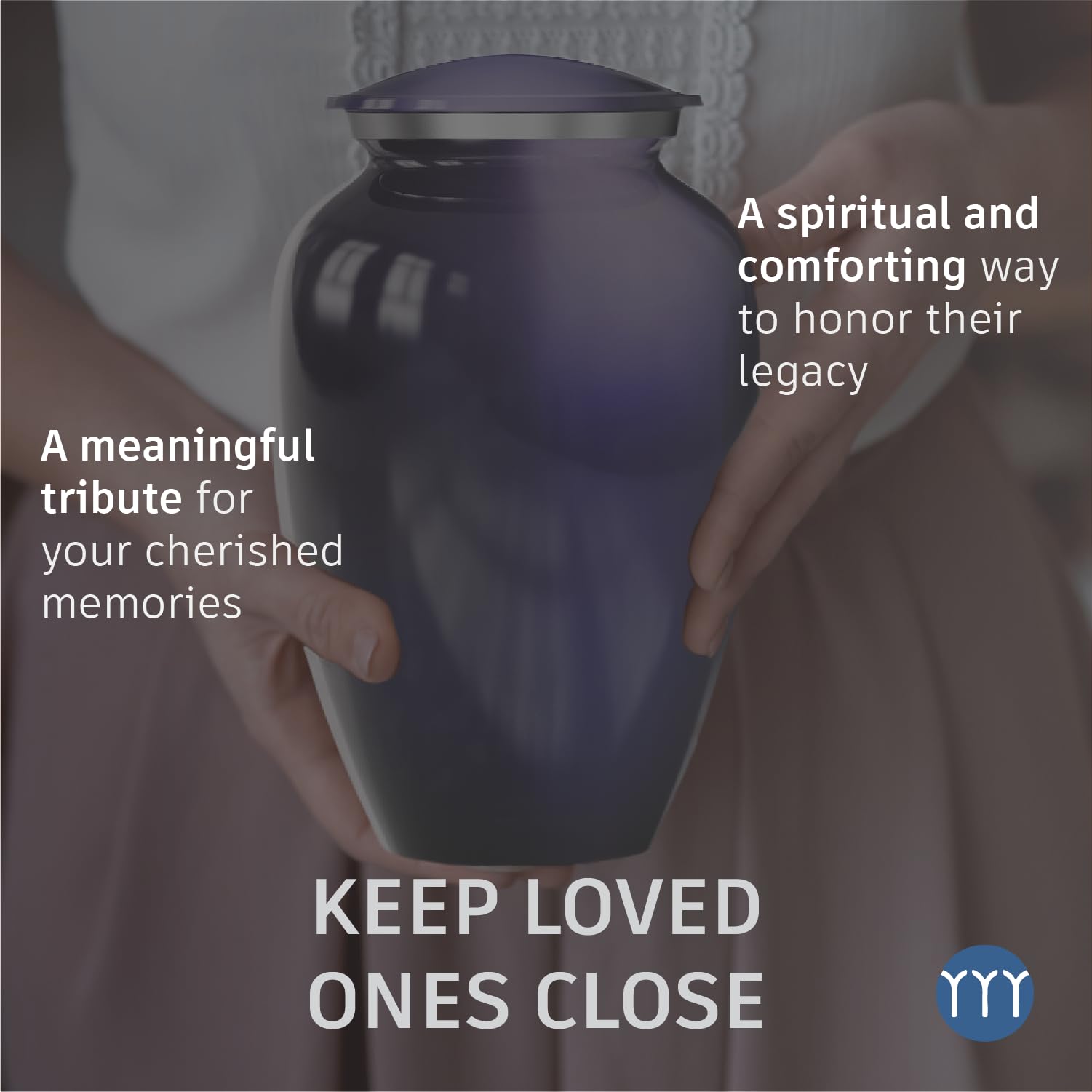 Modern Memorial Franklin Aluminum Cremation Urn - Purple Decorative Urn for Adults - TSA Approved Keepsake for Ashes - Burial and Funeral Urn - Holds Up to 250 lbs