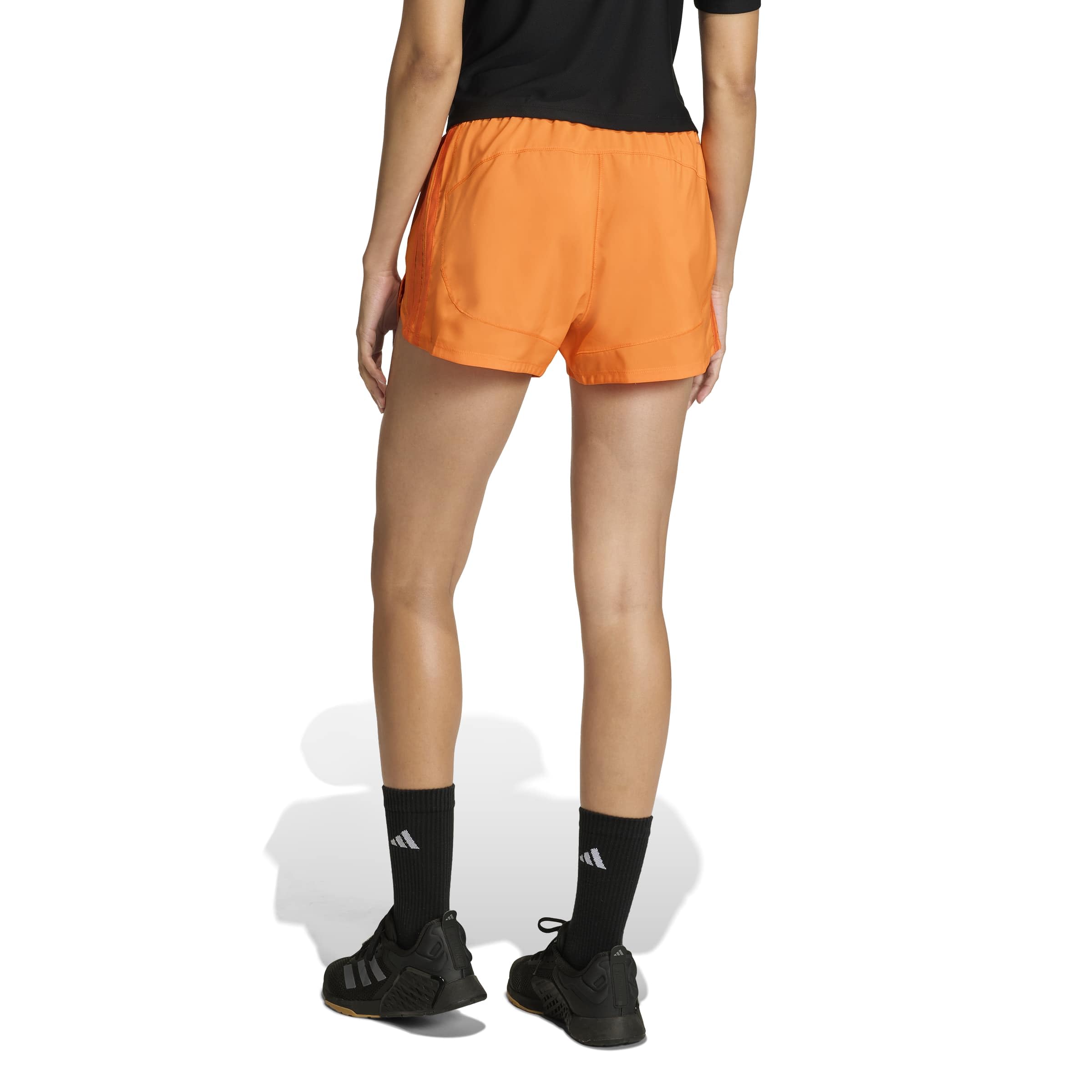 adidas Women's Pacer Workout Shorts mit hohem Bund aus gewebtem Material
