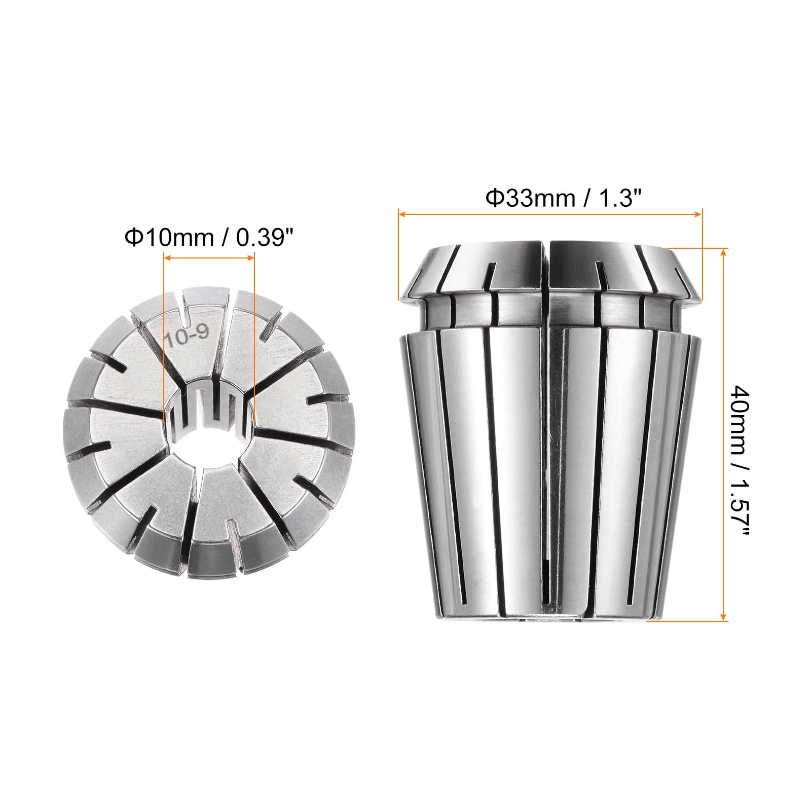 QUARKZMAN 2Pcs Pince à Ressort ER32 10mm Mandrin 0.008 Haute Précision Acier à Ressort 65Mn pour Fraiseuse CNC Tour Outil de Gravure Machine