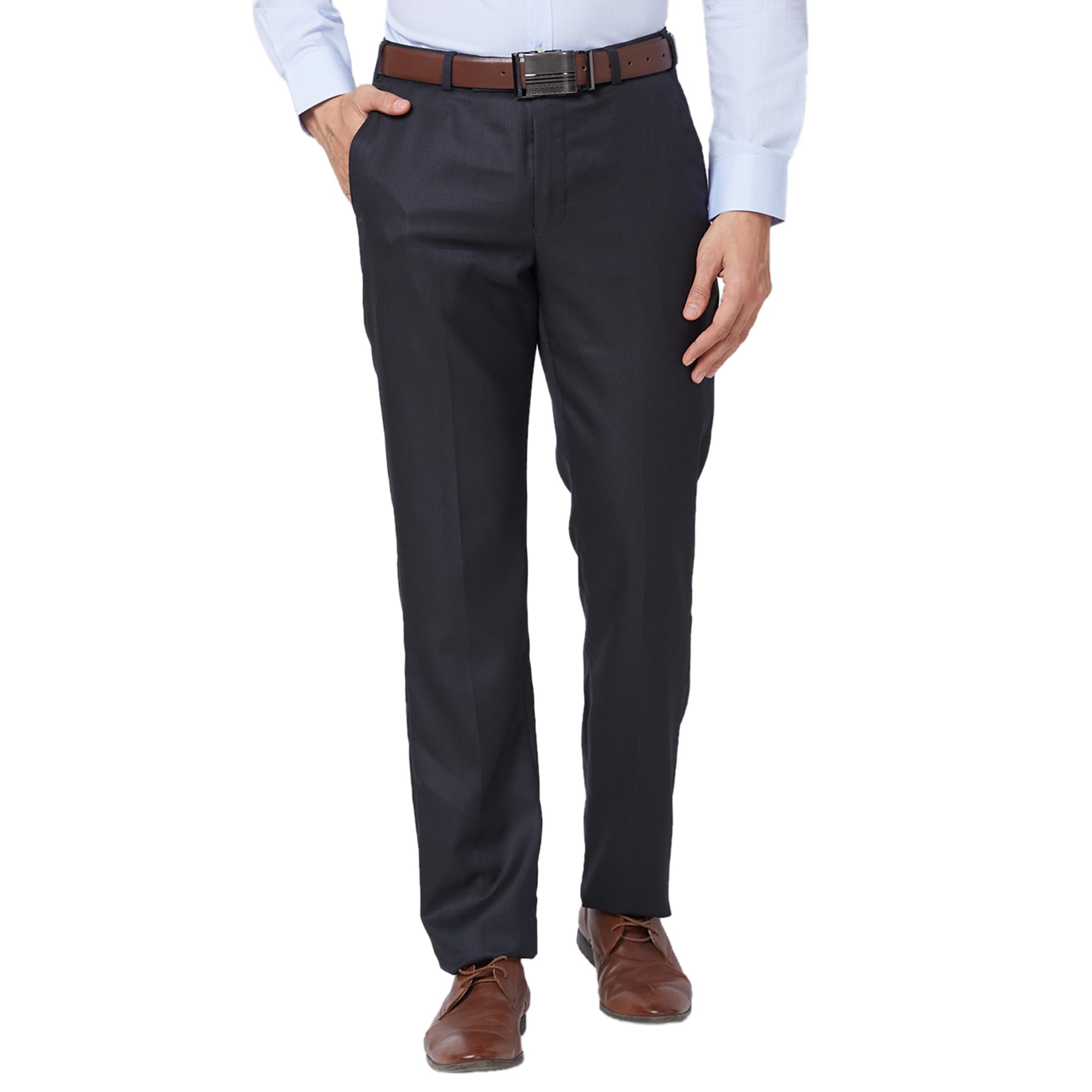 park avenue Men's Mid Rise Regular Fit Polyviscose Blend Structure Pattern Flat Front Formal Trouser-picture-18