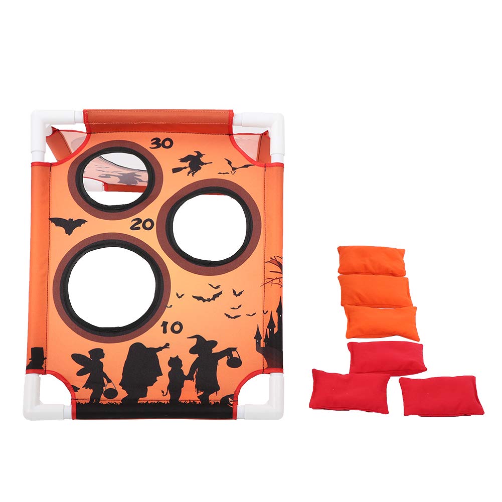 Karlak Juego de Lanzamiento de Sacos para Niños, Divertido Juego Fiesta con Patrón Calabaza para Interacción Entre e Hijos, Hecho Tela Oxford, con 6 Sacos y Bolsa Transporte
