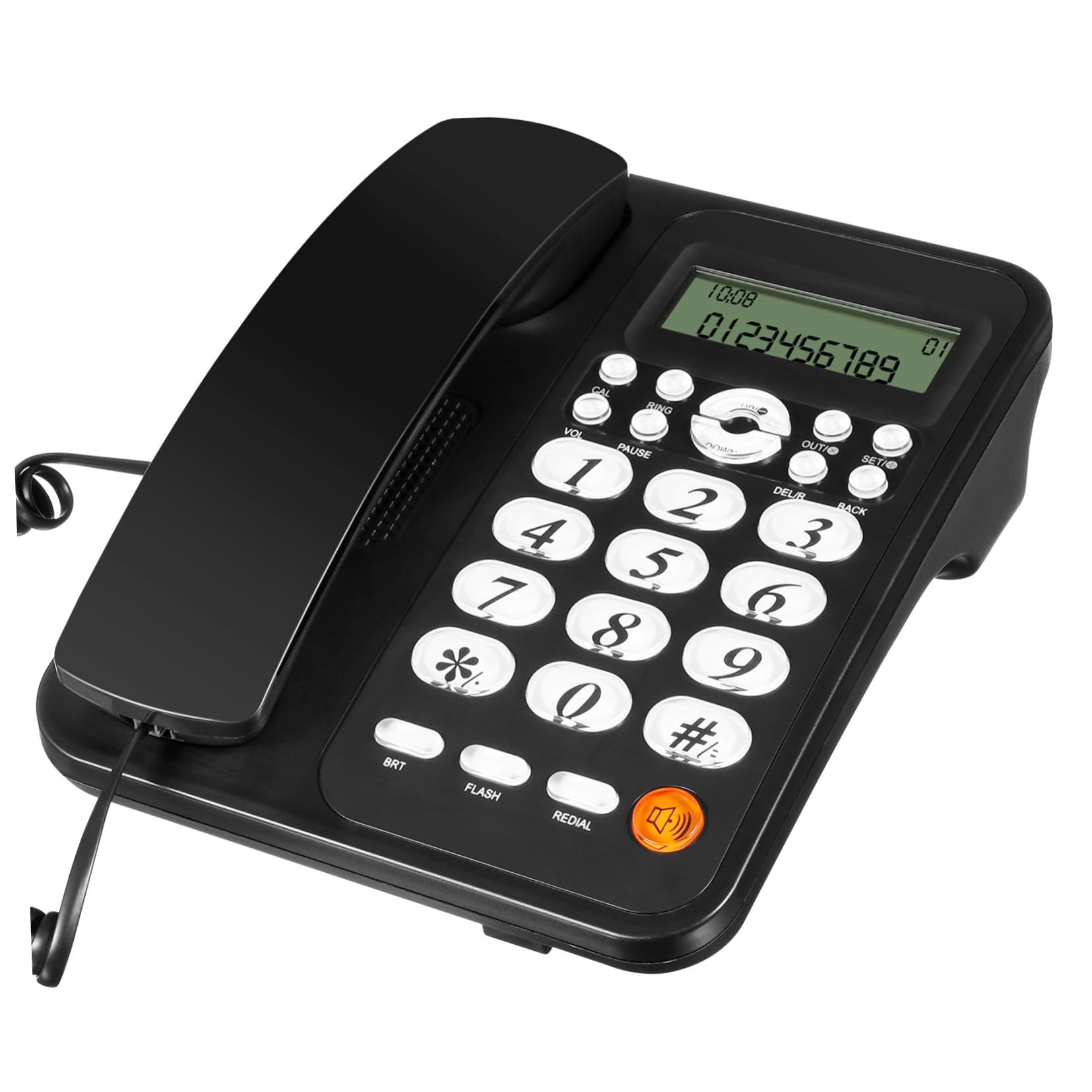 Telefono con per Anziani Display Chiaro con Identificatore Chiamata Funzioni Rifiuto e Trasferimento Chiamate Design e Connessione Stabile e Affidabile