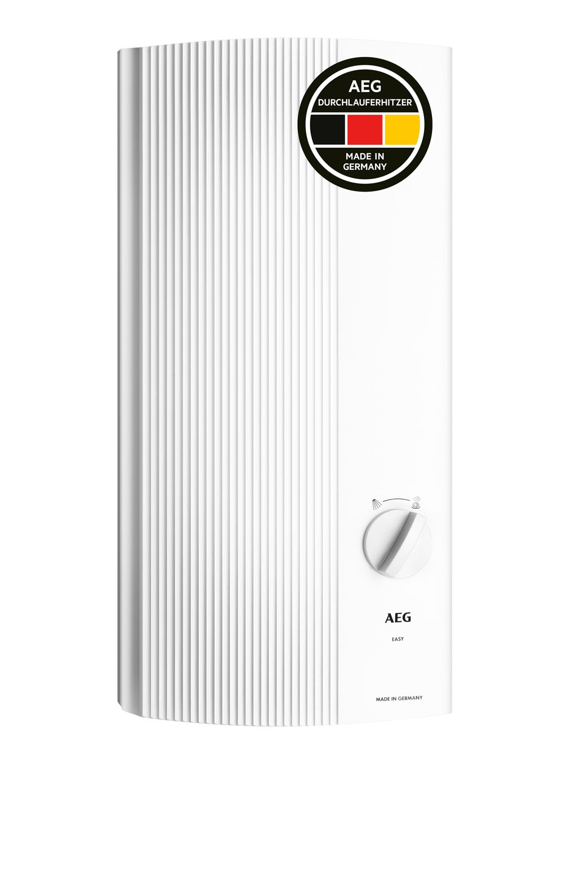 AEG elektronischer Durchlauferhitzer DDLE EASY 21 kW, einfache Temperaturwahl durch 2 Festtemperaturen 42°C und 55°C. Festanschluss 400V, VDE geprüft, 228841