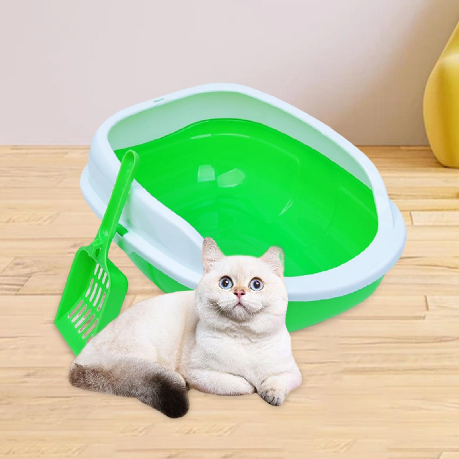 Lettaia, Toilette for gatti con coperchio aperto, lettiera for(Green)