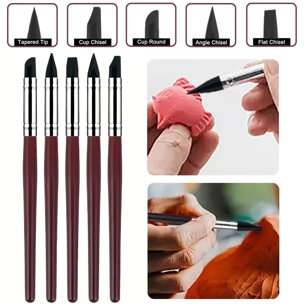 Clay Sculpting Tools Set - 10 Piece Silicone Kit -11
