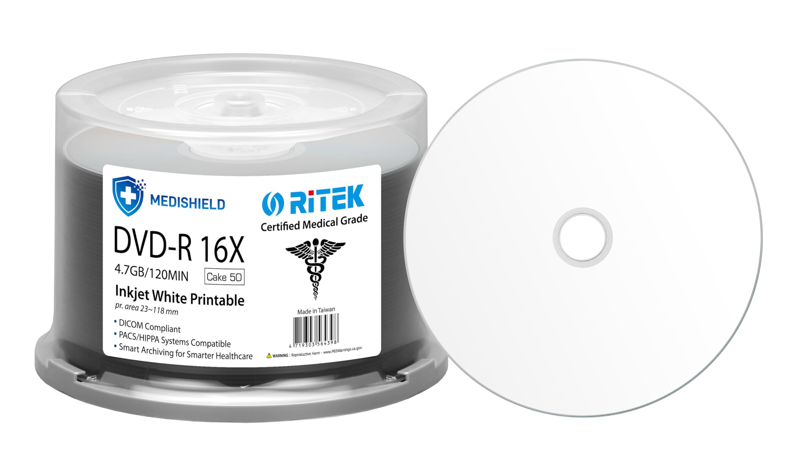 【No PENICILLIN TYPE A DVD】 Amazon.com: 50 Ritek Medishield Medical DVD-R 16X 4.7GB White