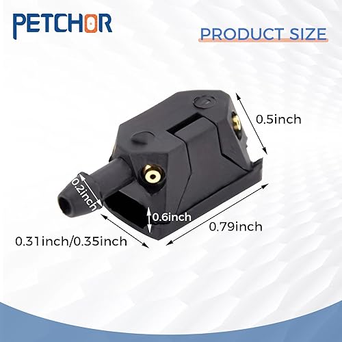 Miniatura 2 de 2 piezas de chorros de pulverización de agua para limpiaparabrisas de brazo de automóvil, boquillas de lavado de parabrisas delantero, chorros de