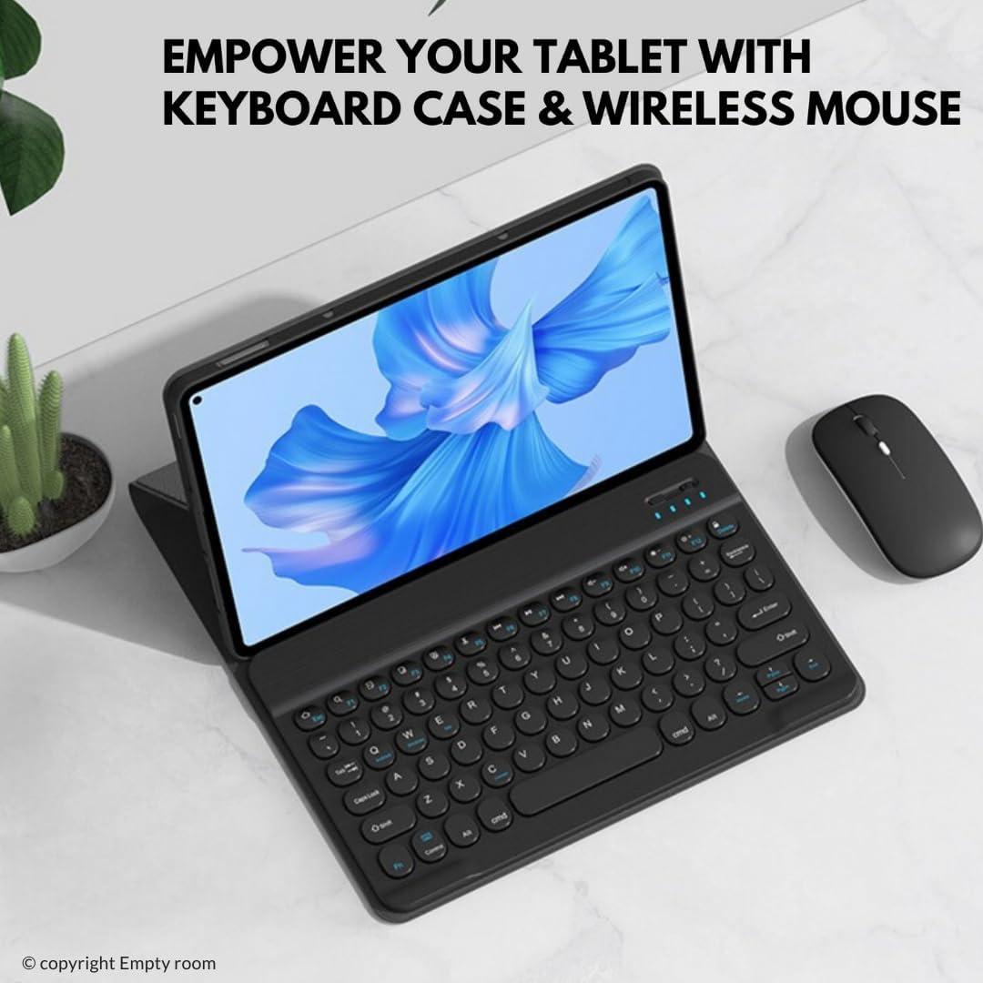 Empty Room Keyboard Case with Pen Holder for Galaxy Tab S9 FE /S9/ S8/Tab S7 (11 Inch), Detachable Keyboard Case and Bluetooth Mouse for 11" Galaxy Tab S7 SM-T870 T875 T878, Tab S8 SM-X700 X706, Black