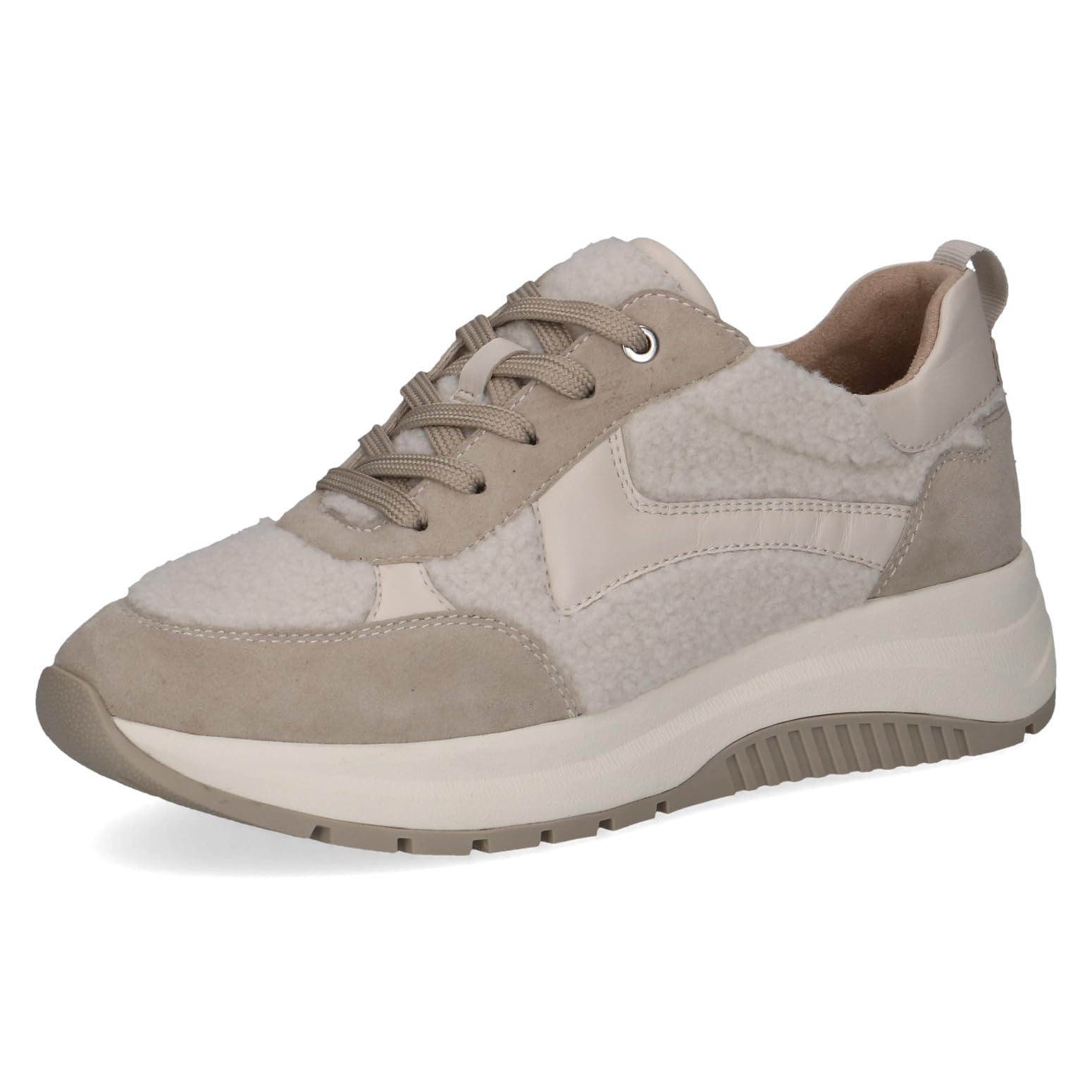 CAPRICE Damen Sneaker flach mit Teddy-Futter Plateau