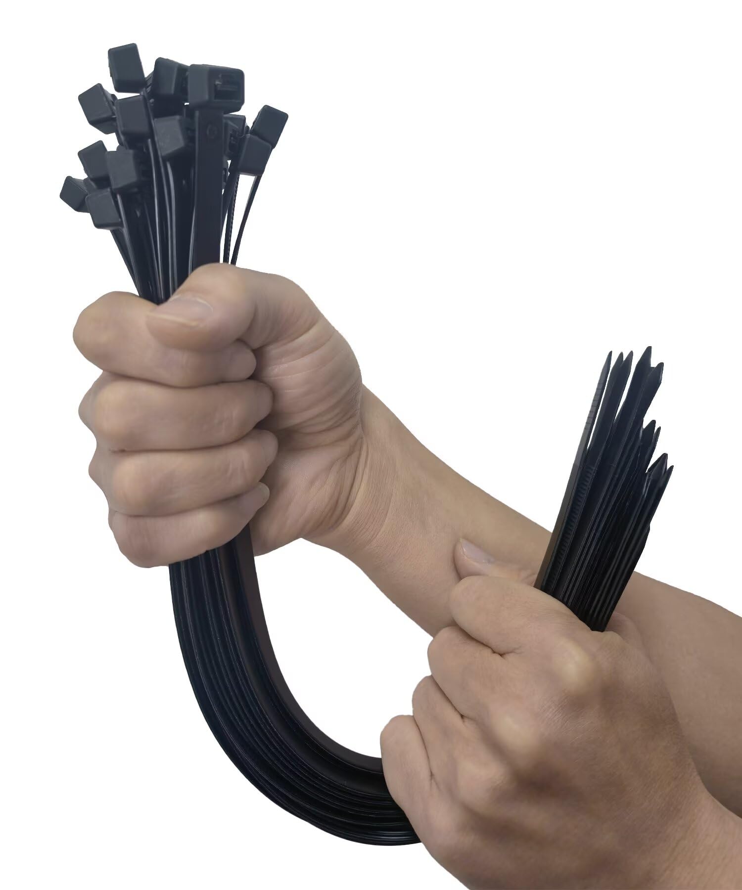 HAN-LBG Thick Cable Ties Heavy Duty 100 Pack, 450mm x 9mm Strong Large Zip Ties Black with 80kg Tensile Strength Extra Long Wire Ties Wraps for Awnings Water Pipes Plant Fence — image 1