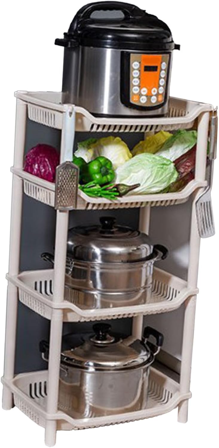 Yosoo Kitchen Storage Cart Plastic Multi Layer Storage Utility Shelves Cookware Organization for Kitchen Plastic Cart