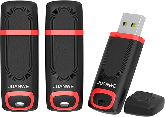 JUANWE 64 GB USB 3.0 Memory Stick 3 pack USB Stick USB Flash Drive Up to 80MB/S Portable Memory Sticks with Cap Compatible with PC Laptop (64 GB USB 3.0 x 3)