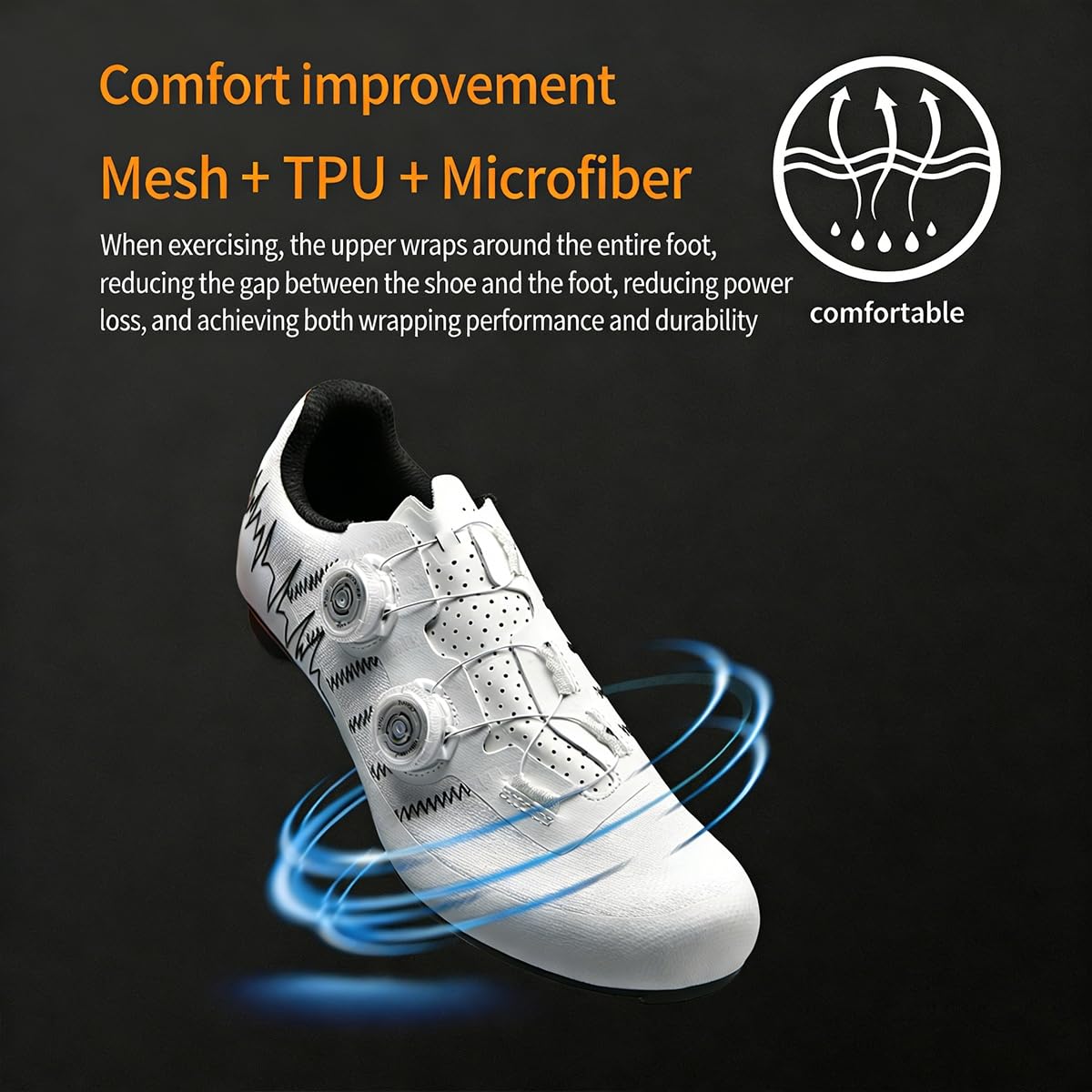 Scarpe Ciclismo Strada Uomo Donna, Scarpe Bici da Corsa Compatibili con Peloton &Look Arc Delta Scarpa da Bicicletta Traspiranti