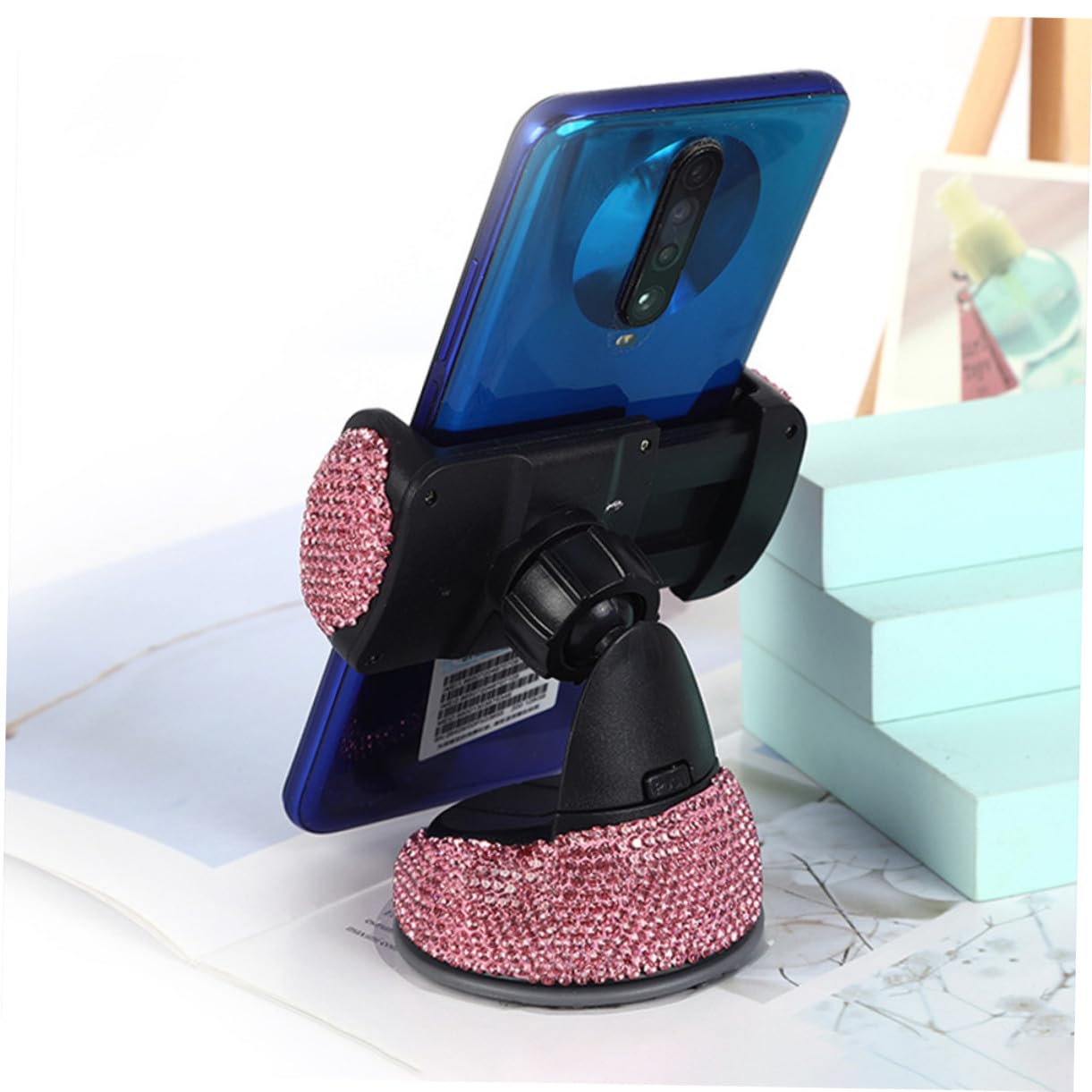 5 Pezzi Supporto Smartphone Auto con Strass Regolabile per e Bocchette d Design Compatto e per Distrazioni Facile da Installare