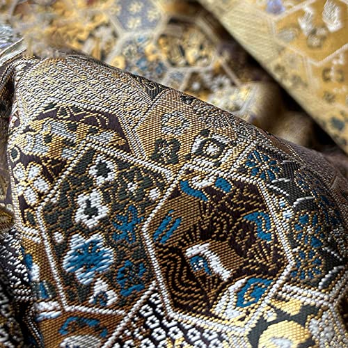 Tissu tissé Nishijin brocart jacquard noir pour une décoration poétique inspirée du Japon