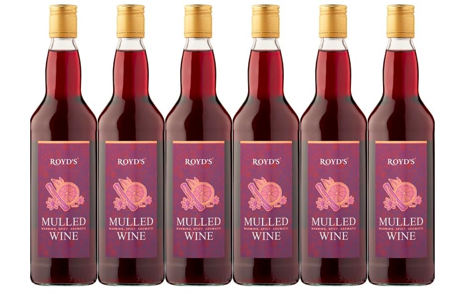 Royds Mulled Wine | Case of 6 Bottles (6 x 70cl 5.5% ABV) | Traditional Mulled Wine | Warming Spicy & Aromatic | Perfect Winter Warmer