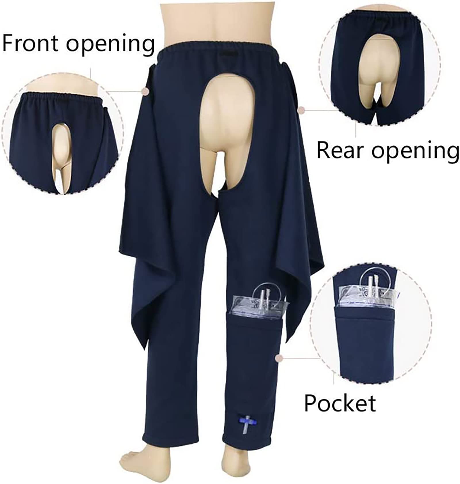 Pantalones de Bolsa de Pierna de catéter, Soporte de Bolsa de Pierna para Hombres/Mujeres, catéteres suprapúbicos y biliares con Capacidad para Bolsas de Pierna de 2000ml