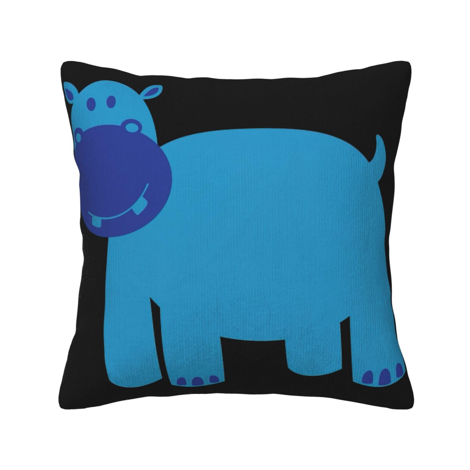Housse de coussin en velours côtelé supérieur motif hippopotame chic