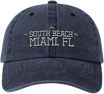 Speedy Pros Soft Baseball Cap Embroidered Florida South Beach Miami Fl FLA. Floridian Sunshine Cotton