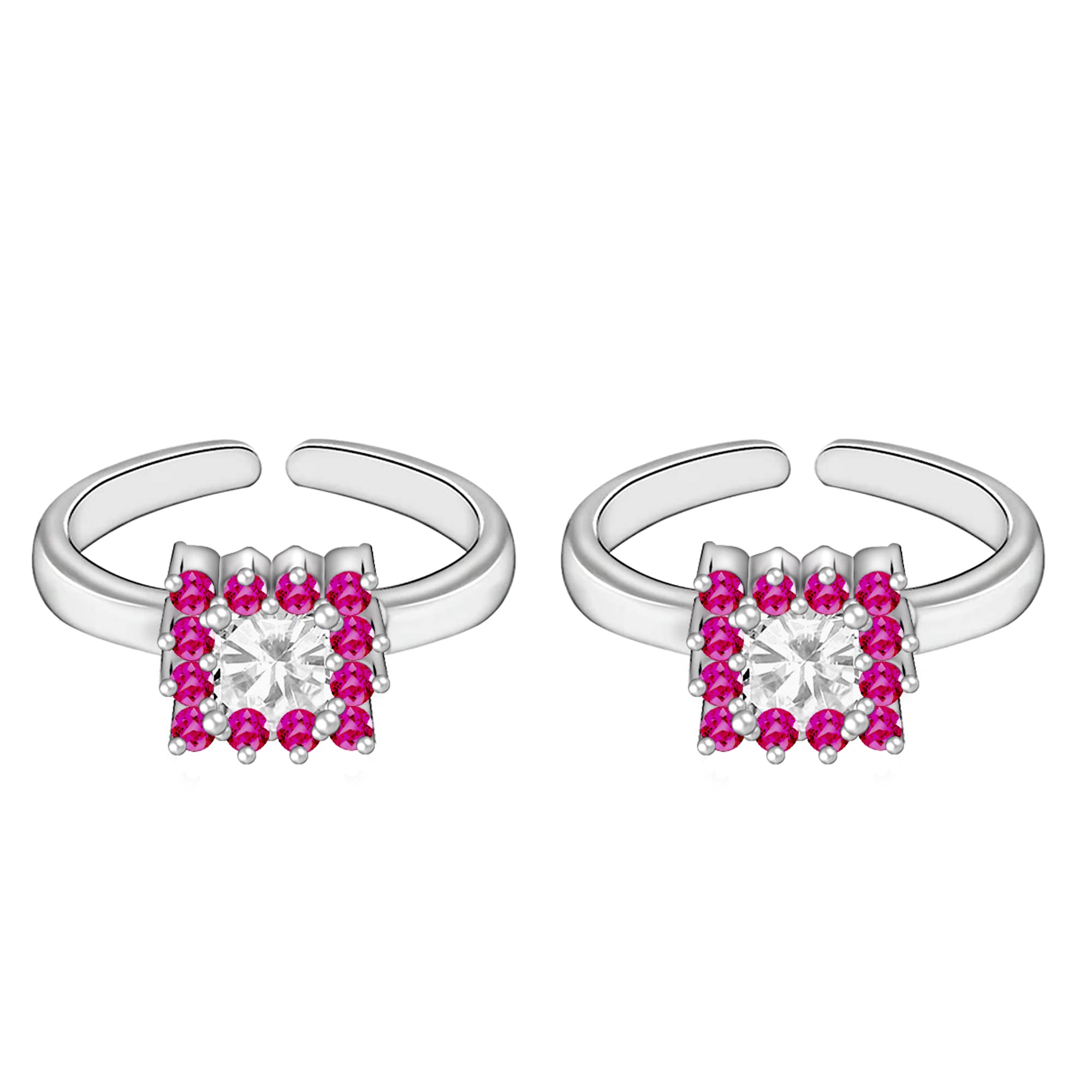 giva 925 Silver Pop Pink Symmetry Toe Ring, Adjustable | Toe Rings for Women and Girls | With Certificate of Authenticity and 925 Stamp | 6 Month Warranty*-picture-33