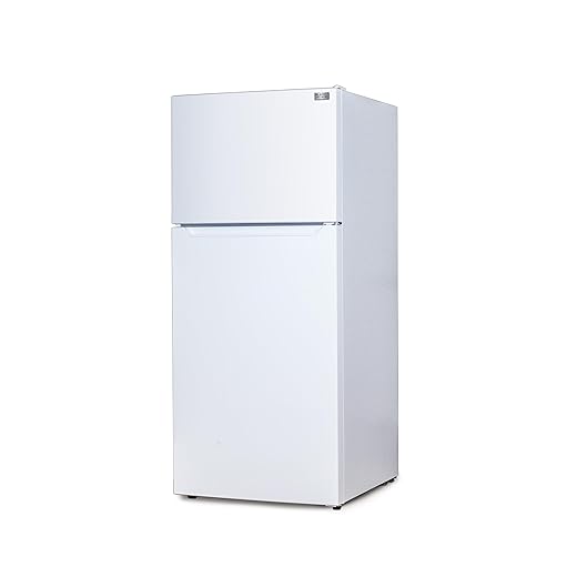 BLACK+DECKER 18.1 Cu. Ft. Top Mount Refrigerator with Ice Maker, 2-Door Refrigerator with Top Freezer, Freezer with Icemaker and Adjustable Temperature Control, ENERGY STAR, BR1810HIMW, White