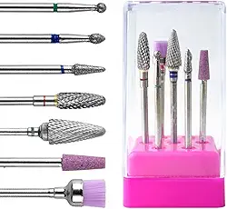 Kit 7 Broca Tungstênio Diamantada Polir Limpeza + Suporte