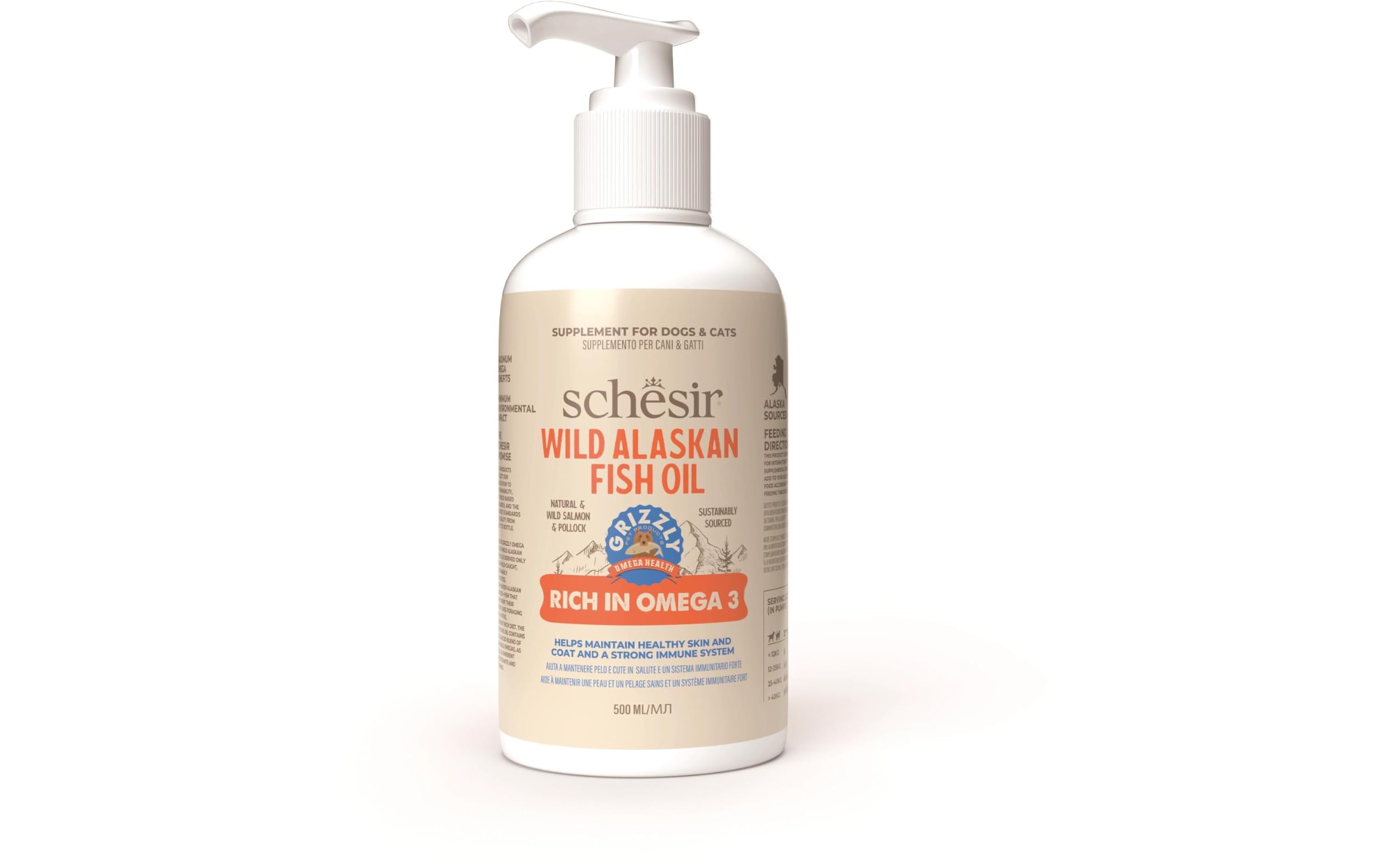 Schesir - Olio di pesce selvatico dell'Alaska Grizzly 500 ml