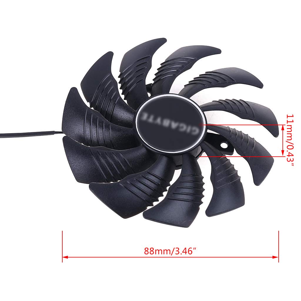 Ocobudbxw Radiador de computadora 88mm PLD09210S12HH ventilador de enfriamiento de 4 pines para tarjeta gráfica Gigabyte GeForce GTX 1660