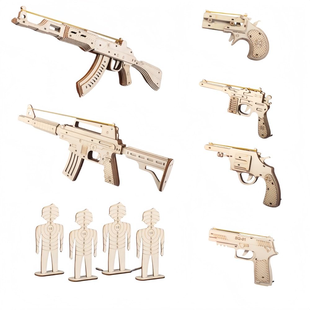 Amazon.co.jp: Yobuisg 7点セット 木製DIY組立てモデルガン｜AK47