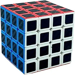 Cubo Mágico 4x4 Carbon Profissional Com Adesivo em Carbono