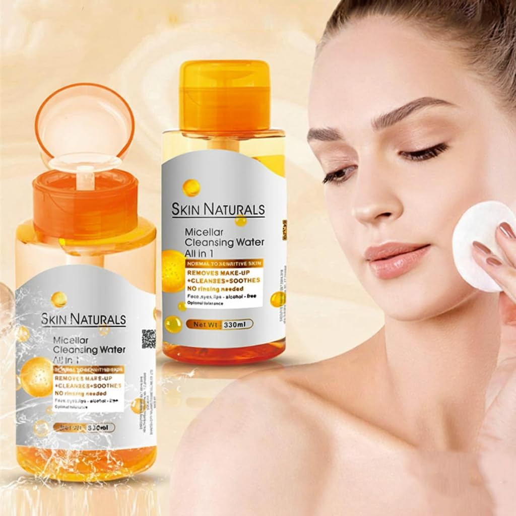 Micellar Vitamin C Water For All Skin Type - Vitamin C + Brighten Skin Renew Cleansing Water, Face Cleanser for Dissolving Makeup & Remove Daily Impurities, Makeup Remover,400ml