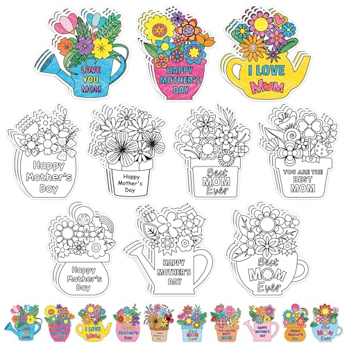 Kit coloriage fête des mères : fini les dessins froissés grâce aux 30 aimants fleurs rigides