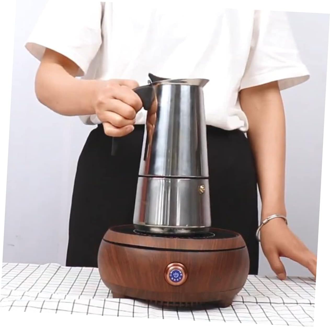 Gatuida Portable Electric Coffee Pot 12 Cup Mocha Coffee Maker in Stainless Steel for Home and Office 4 61ZSNVElY1L. AC SL1262