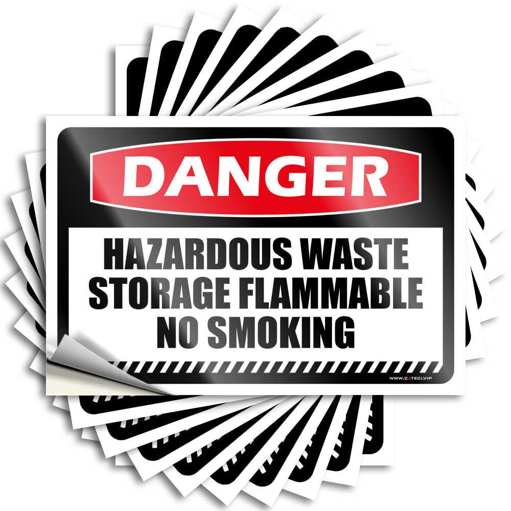 Bathroom Stuff Case Decals | Danger Hazardous Waste Storage Flammable No Smoking Unique for Gamers Decor(8X12CM)