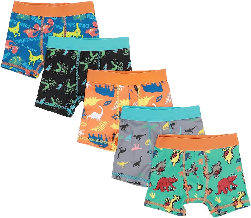 Bioworld Dinosaur AOP Toddler Boy's 5-Pack Boxer Briefs-4T